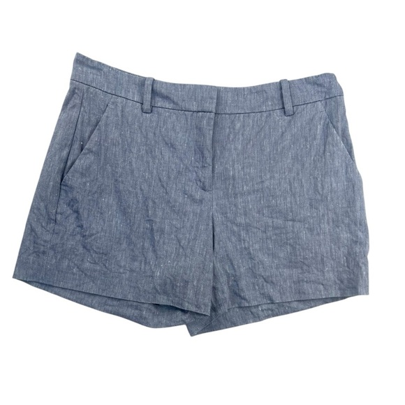 Theory Women’s Linen Blend Blue Gray Flat Front In Size 2 - Picture 1 of 4